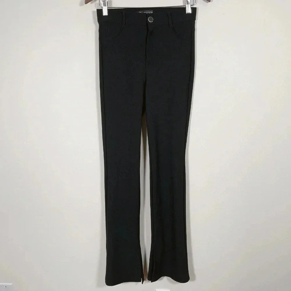 ZARA | SLIT RIBBED FLARE TROUSER - Picture 4 of 14
